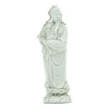 Figure of Chinese Essay in White Porcelain, China, Period of Dowager Empress Cixi. H cm 40