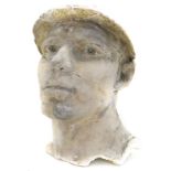 Head in plaster, soldier of the 1st world war, XX Century, h cm 70, base cm 40