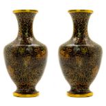 Pair of cloisonné enamelled vases, China Cm 20