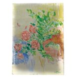 Andrea Cefaly (Cortale 1901-1986 Cortale) Roses 73X53 Olio su cartoncino. Signed e dated on the