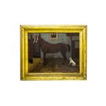 G. Cajani. Horse and dog. 53x70, Oil painting on canvas. Signed and dated 1880 on the bottom right.