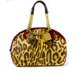 Animal pony skin carry-all bag with golden hardwares. Cm 22x28