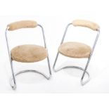 Two tubolar steel and fabric chairs from the 70s, N.Vigo style. H cm 70x 45