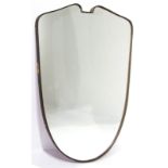 Brass mirror, from 50s. H cm 66 x 45