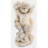 Angel in stone. 17th century. In white stone. H cm 22