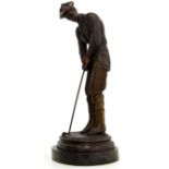 Sculptor of the XX century, golfer. Bronze sculpture. H Cm 32