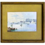 Vincenzo Esposito (Malta 1886 - Benevento 1946), Valletta Harbour, Malta 17x 34, Gouache. Signed