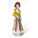 Ceramic chandelier from Caltagirone. Woman. H Cm 36