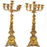 Pair of chandeliers, from the 19th century, golden bronze. H cm 75