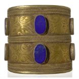 Silver bracelet with lapis. Turkmenistan, the twentieth century, 7 x 7 cm.