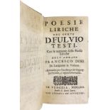 Testi Fulvio, Poesie liriche del conte d. Fulvio Testi. Con le aggiunte delle poesie liriche