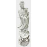 Guanyin in white porcelain. China, H 25 cm