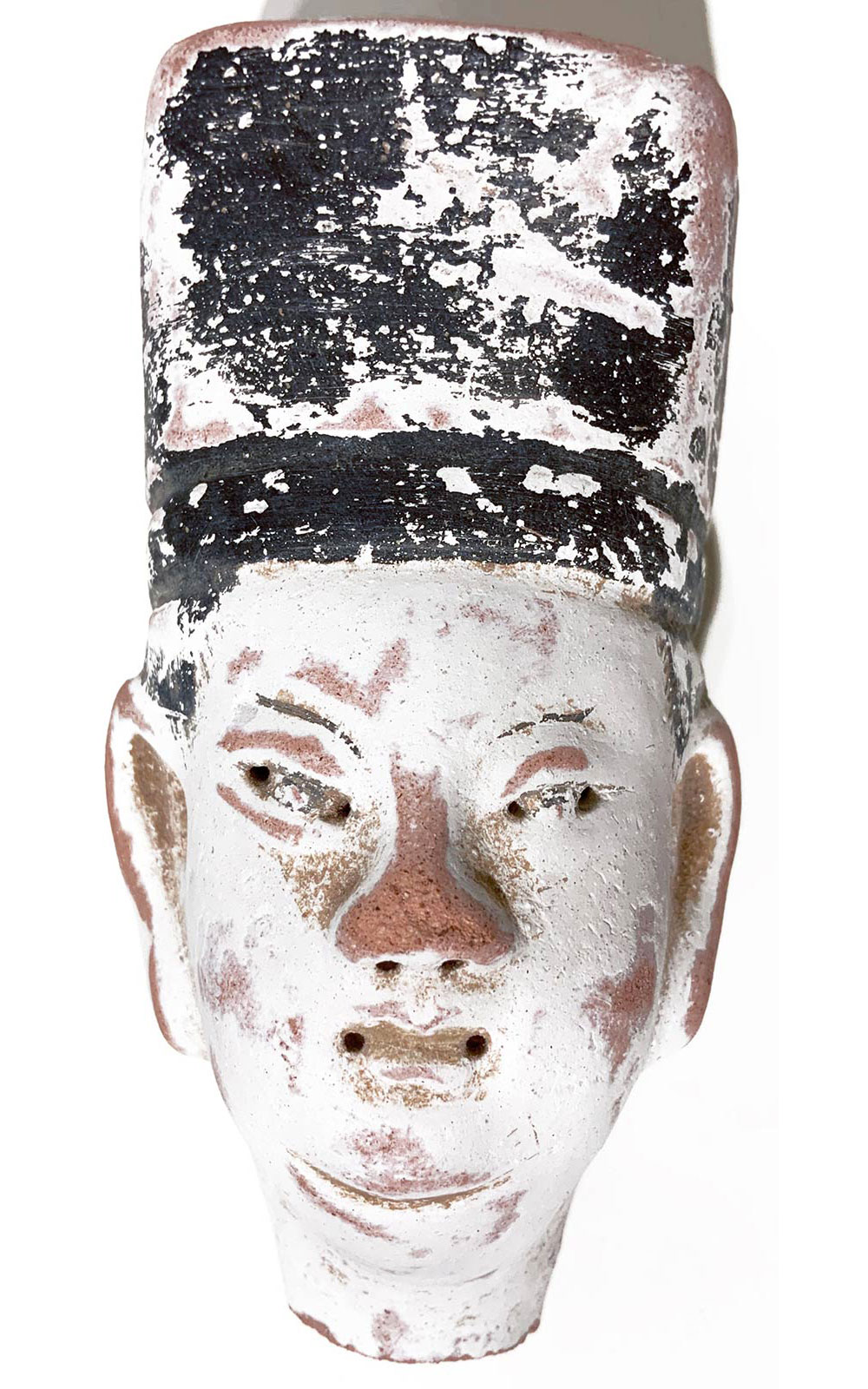 Painted terracotta Head, China, XVII Sec. H 9 cm