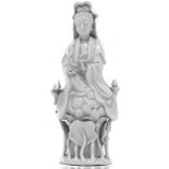 Figure in white porcelain, China, period of the Dowager Empress Cixi. H cm 23. Small deficiencies