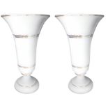 Pair vases in opaline. XX Century. H 35 cm