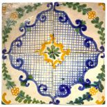 Vietri tiles, Campania, nineteenth / twentieth century. Box composed of 4 tiles, 19x19 cm (each