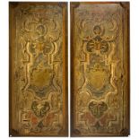 Pair of wooden panels painted, Tuscany, XVIII Century. 190x70 cm