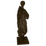 Sculptor of the twentieth century. Bronze brown patina depicting woman in Roman dress. H 30 cm