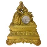 Clock in bronze, neoclassic style, XIX reading Secolo.Allegoria. Gilding ormolu. Since overhaul.