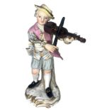 Statuette Meissen, XIX Century. Child playing the violin. H 12 cm Small restorations