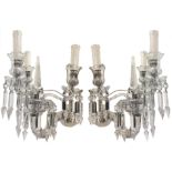 Pair of sconces in baccarat, late nineteenth century. 3 Lights. H cm 30 x 25 x 45