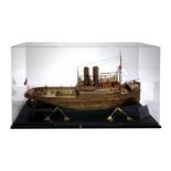 Luni harbor tug-scale high seas 1:40: H Mm 450; Length Mm 930; Width Mm 180. In brass and maple