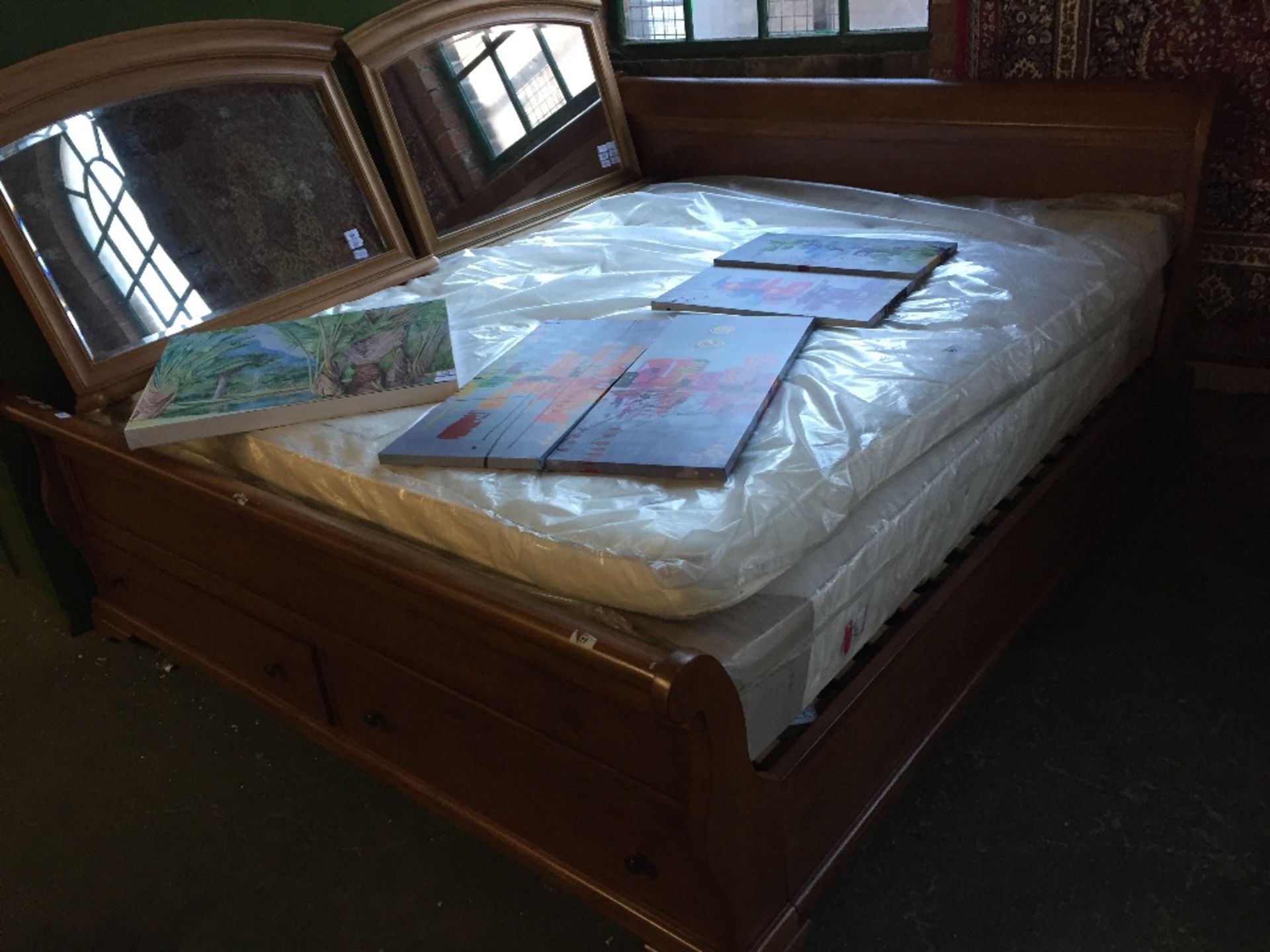 LOUIS PHILIPPE HONEYCOMB BEDROOM - 150CM BED END STORAGE AND SLATS (BOXED) (WG6 - LI/8564L SET)