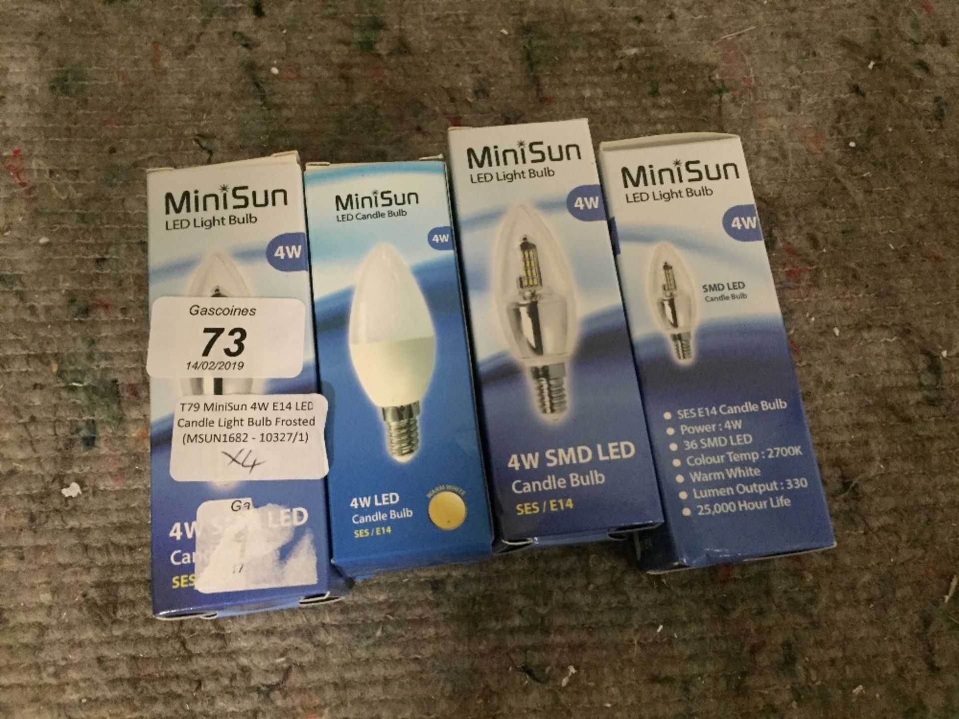 MiniSun 4W E14 LED Candle Light Bulb Frosted X 4 (MSUN1682 - 10327/1)