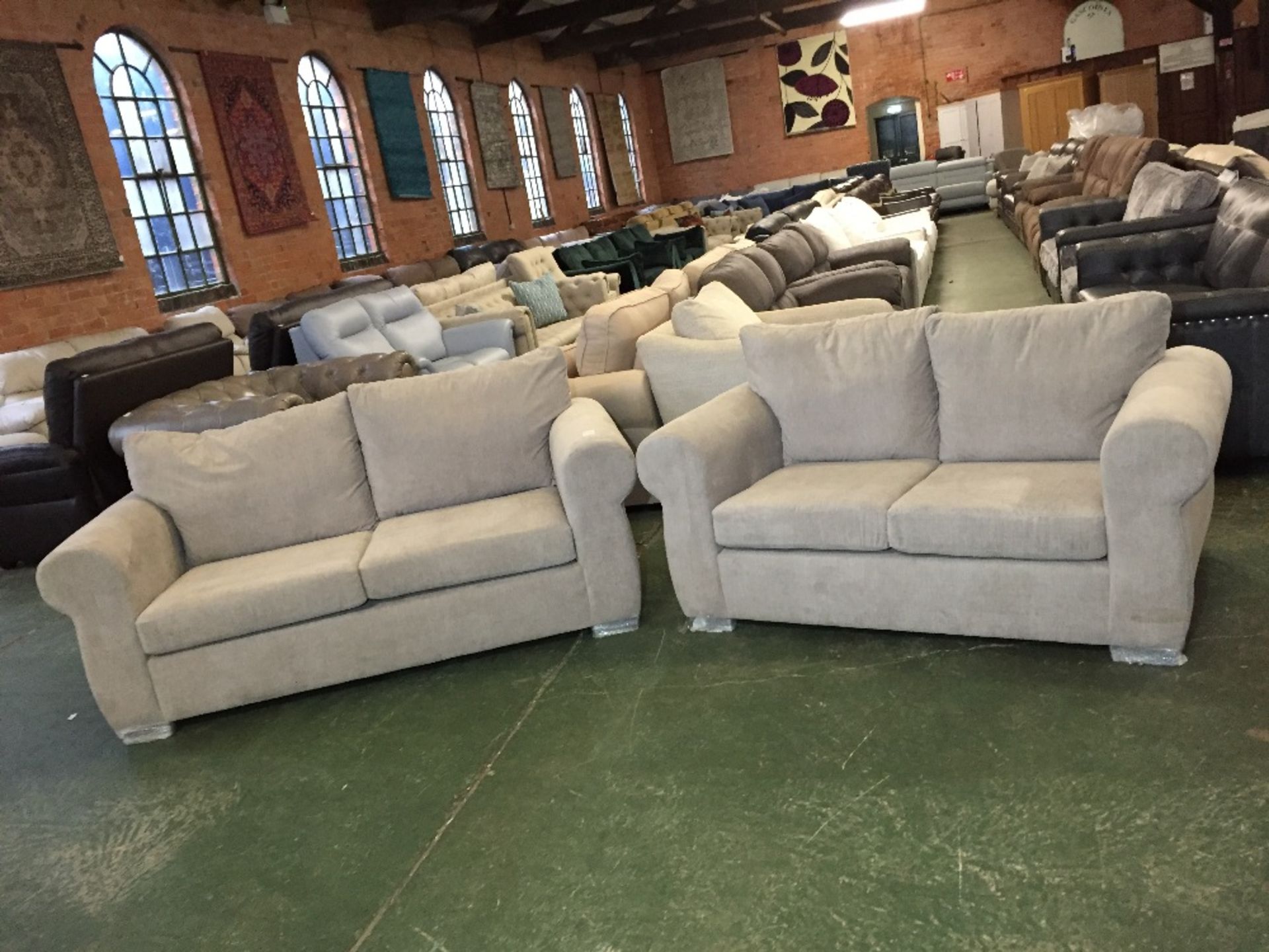 CHLOE GRACELAND TAUPE 3 SEATER SOFA AND 2 SEATER S