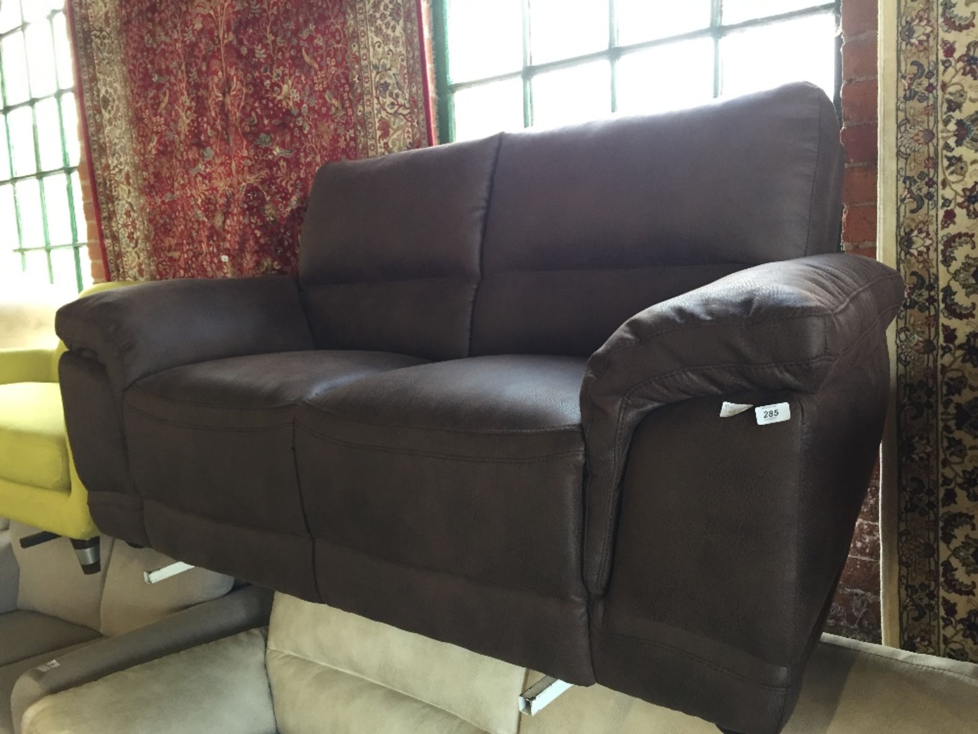 BROWN SADDLE 2 SEATER SOFA (WM11-4)