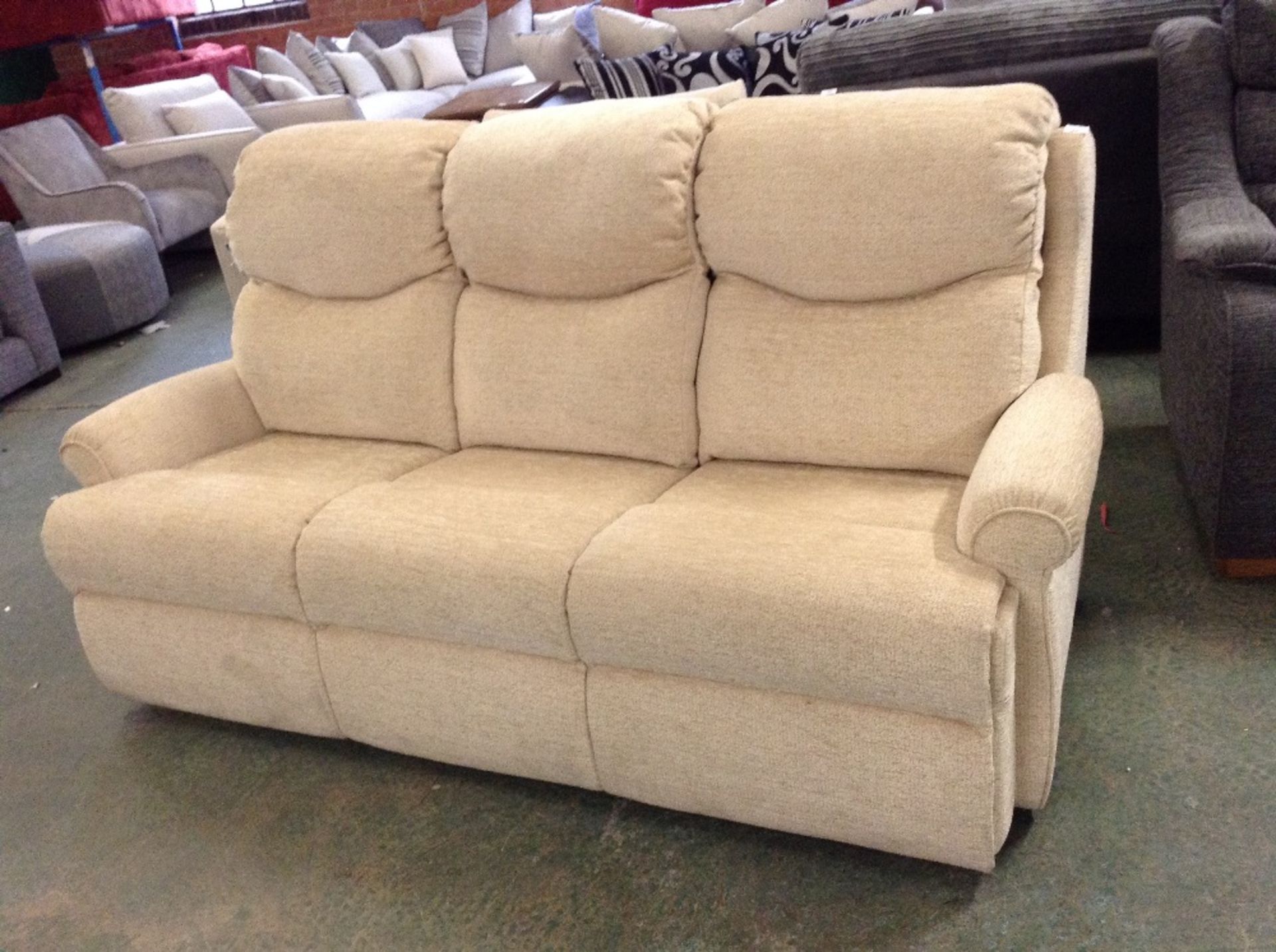 CREAM HIGH BACK 3 SEATER SOFA (SO113059)