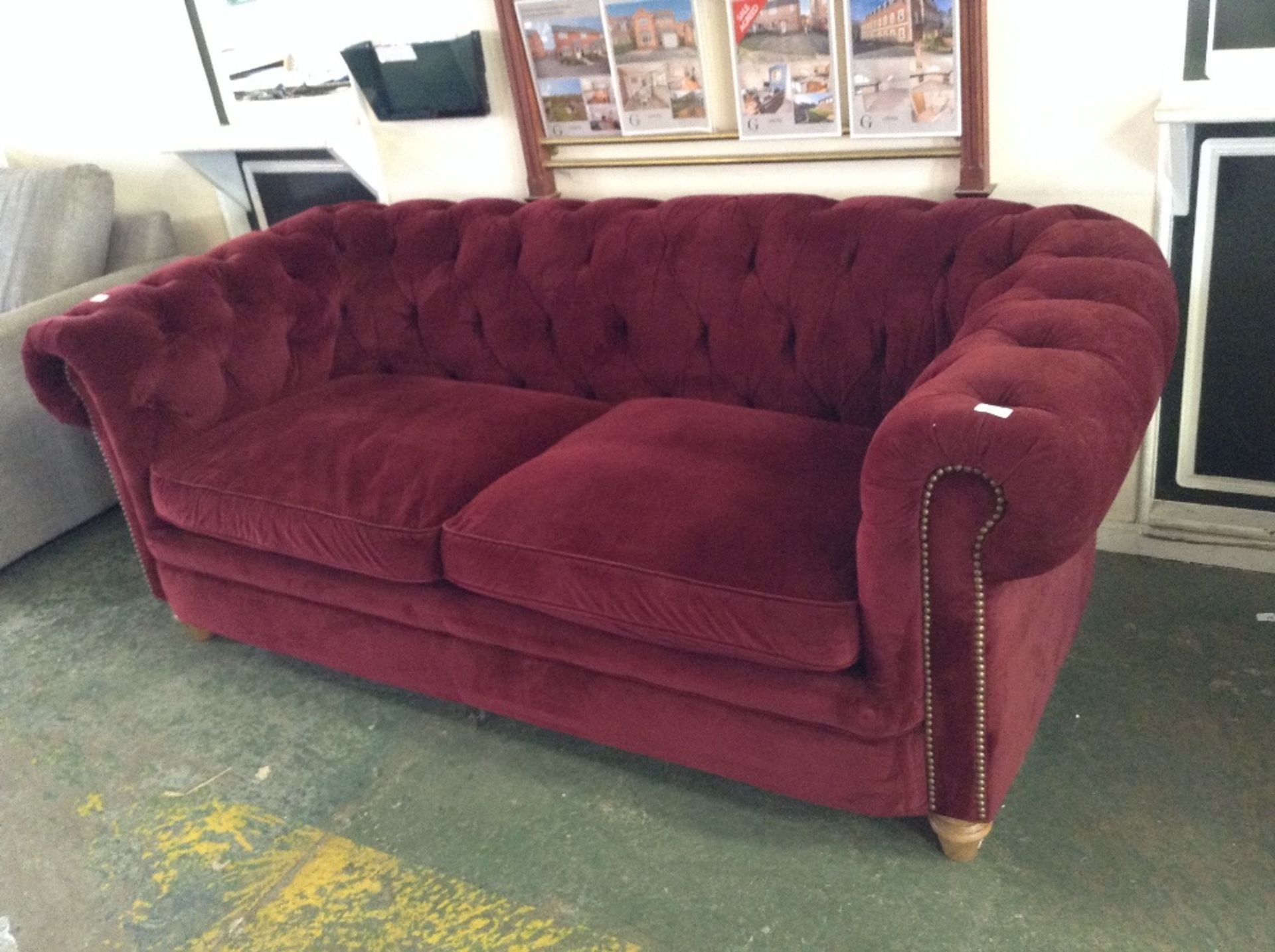 RED CHESTERFIELD 3 SEATER SOFA