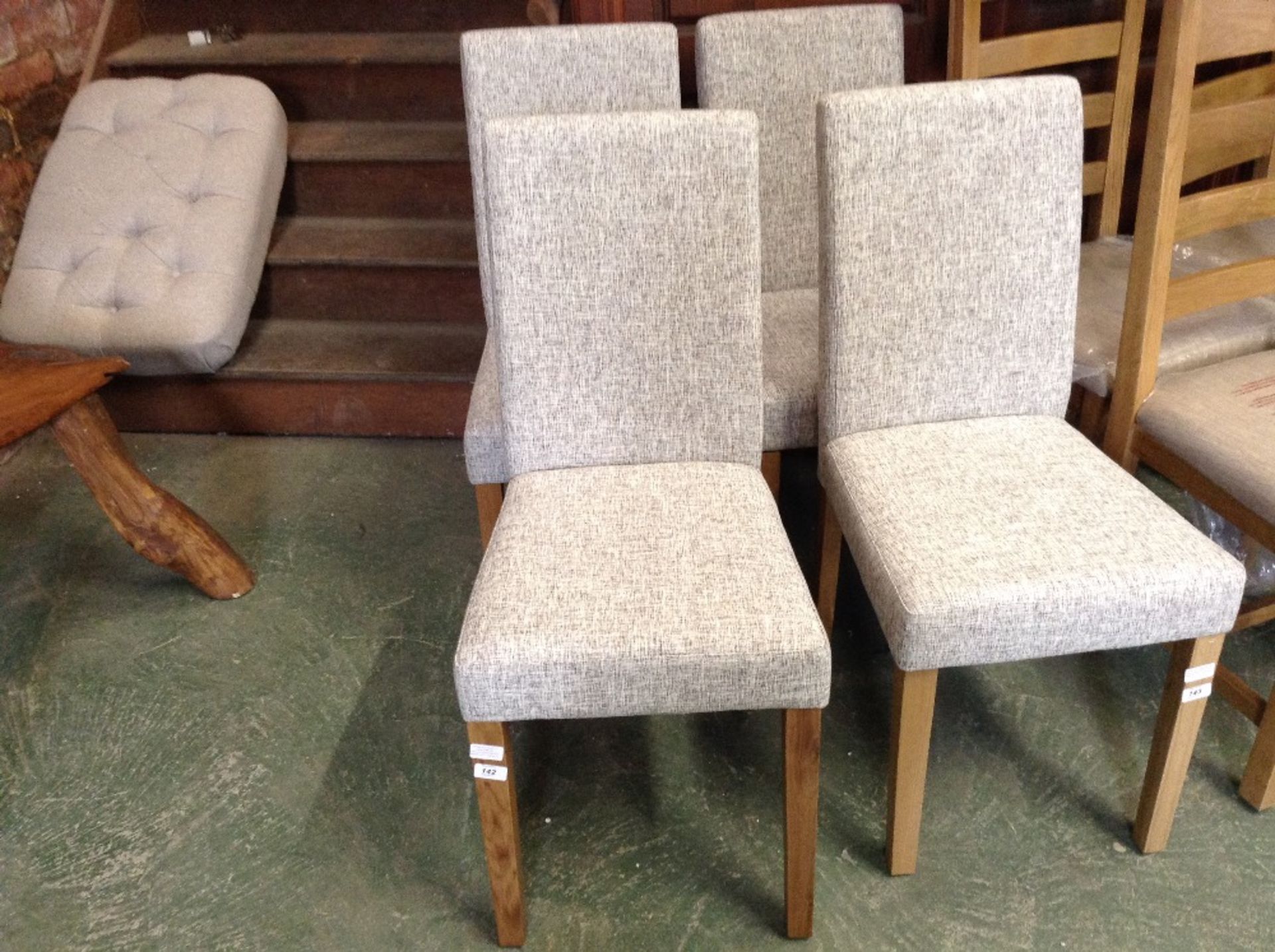 Marlow Home Co. Oscar Solid Oak Upholstered Dining Chair x2(BMH1237 - 12224/13)