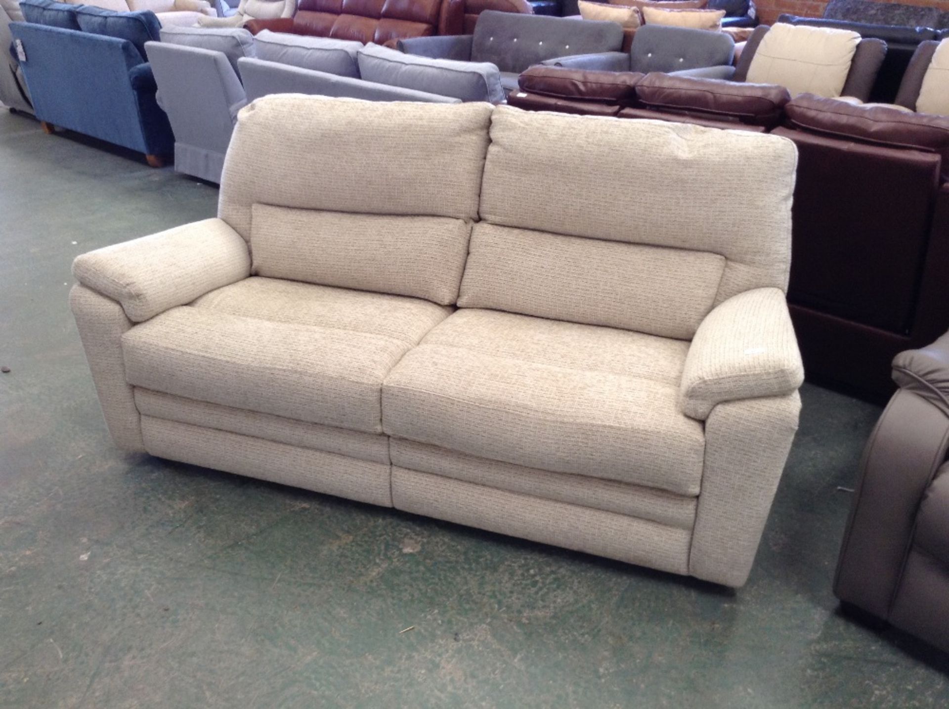 BISCUIT PATTERNED HIGH BACK 3 SEATER SOFA (TROO159