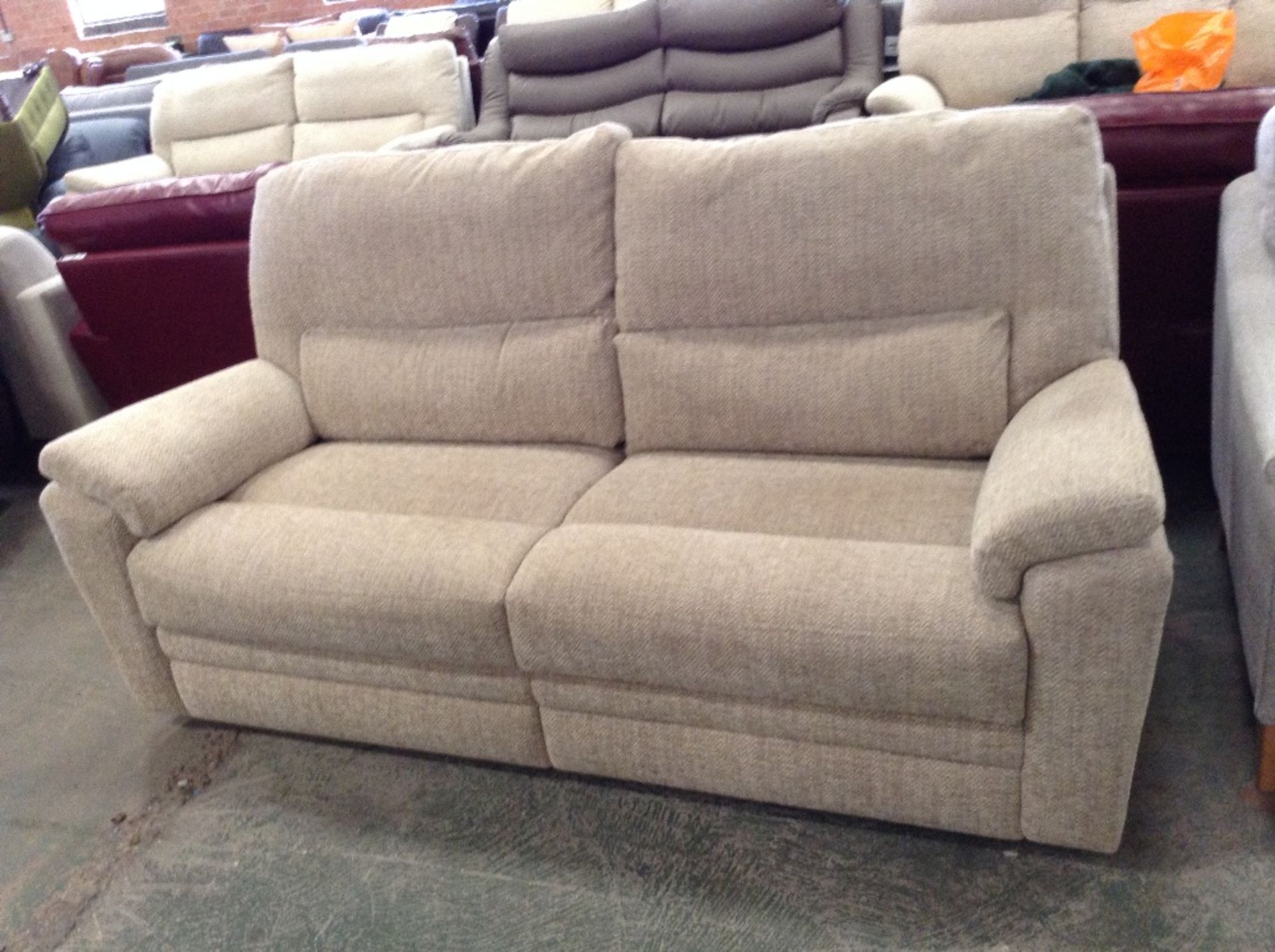 BISCUIT HIGH BACK 3 SEATER SOFA (TROO1593-WOO57377