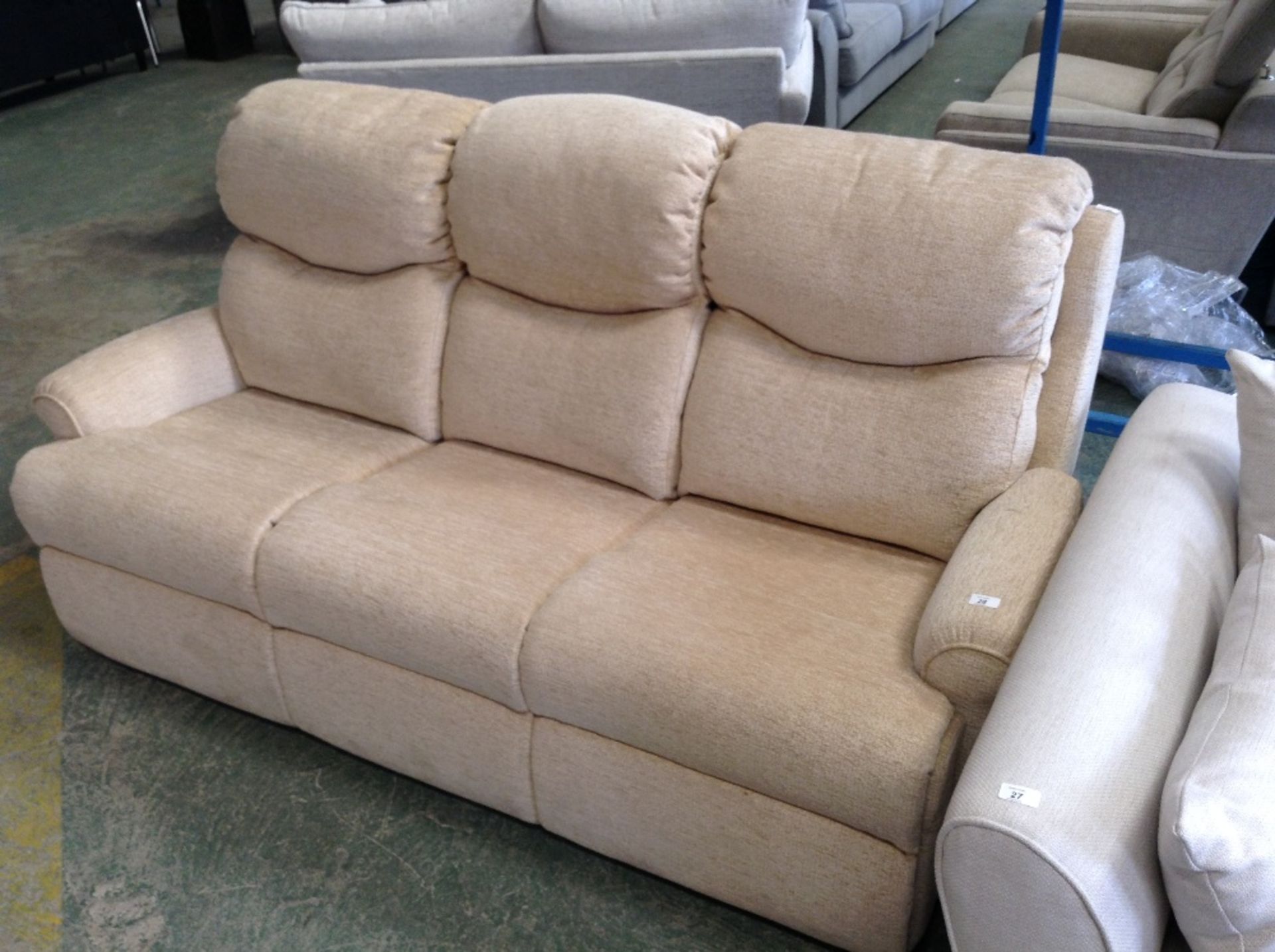 CREAM HIGH BACK 3 SEATER SOFA (SO113059)