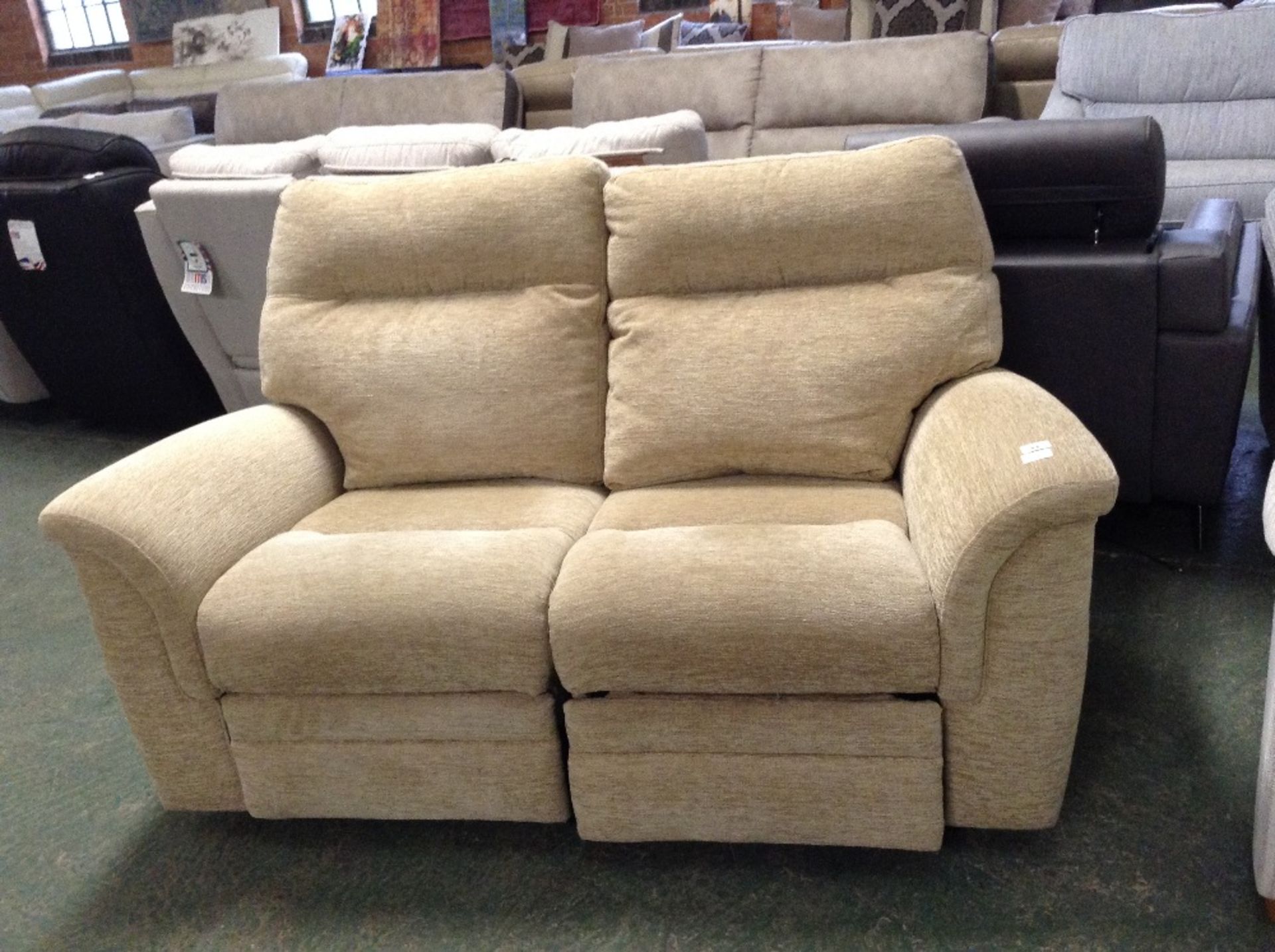 BEIGE ELECTRIC RECLINING 2 SEATER SOFA (TROO1650-W