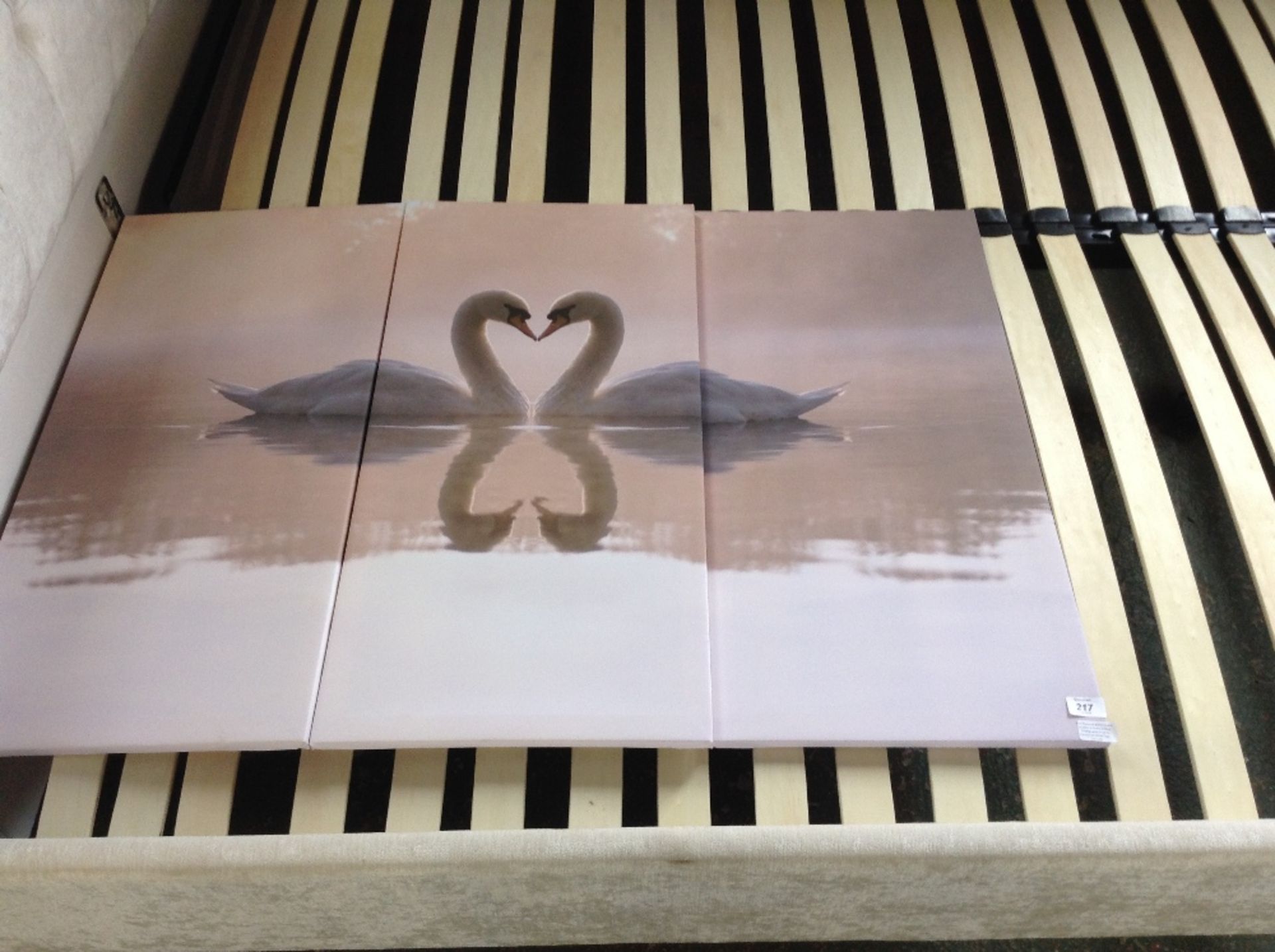 Pixxprint White Swans in Love at Dawn 3-Piece Photographic Print on Canvas Set (EXXP7551 - 12131/9)