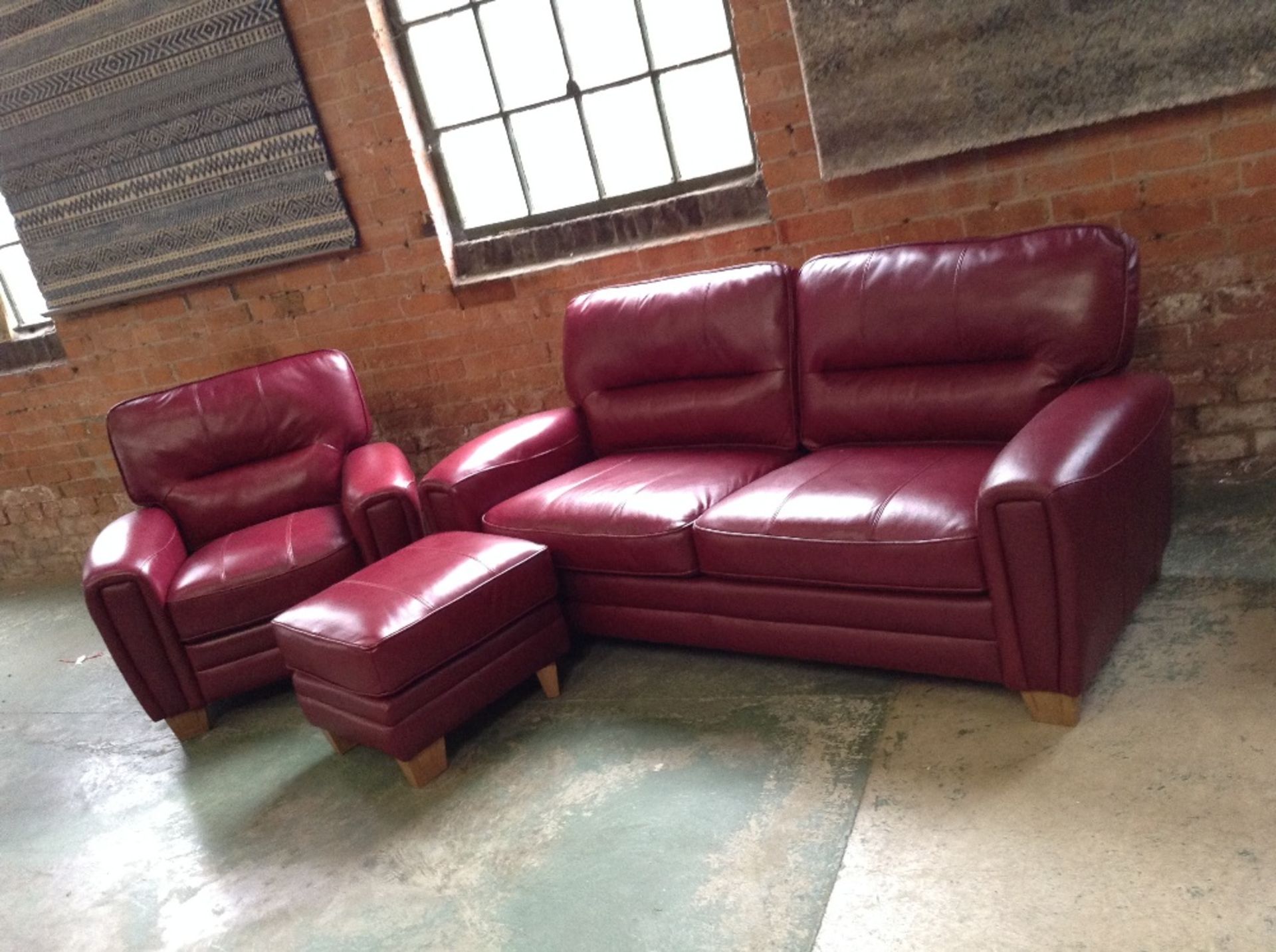 RED LEATHER 3 SEATER SOFA ELECTRIC RECLINING CHAIR