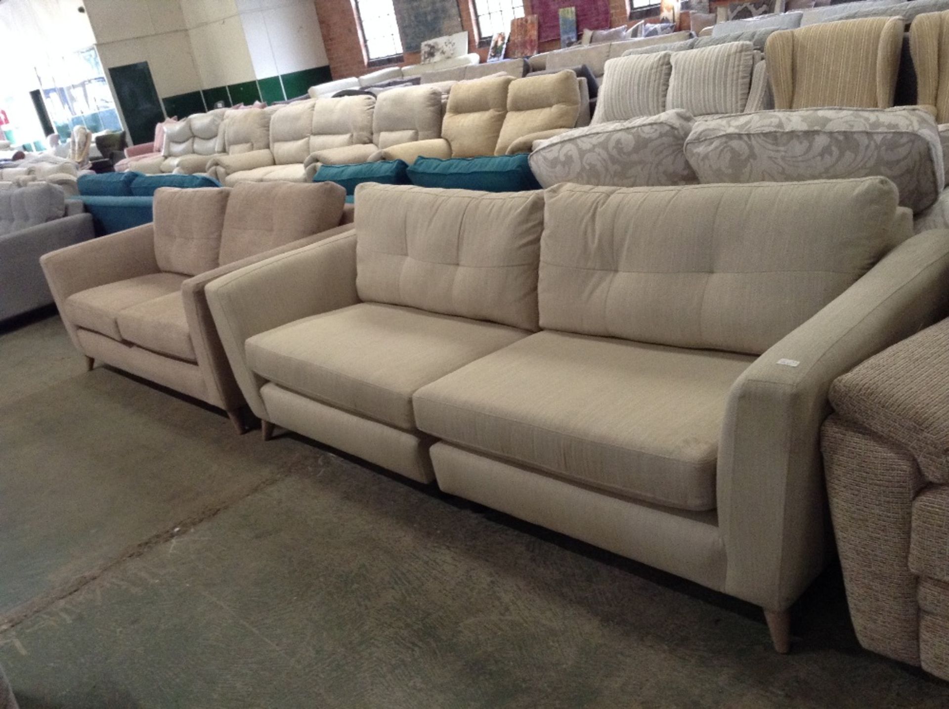 HOLLY BEIGE LARGE 4 SEATER SOFA AND HOLLU BISCUIT