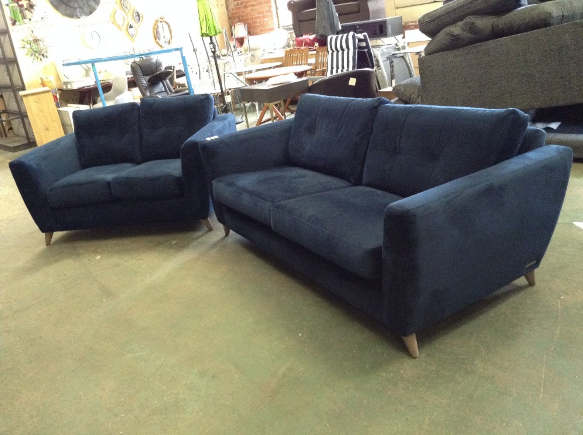 HOLLY NAVY BLUE 3 SEATER SOFA AND 2 SEATER SOFA (L