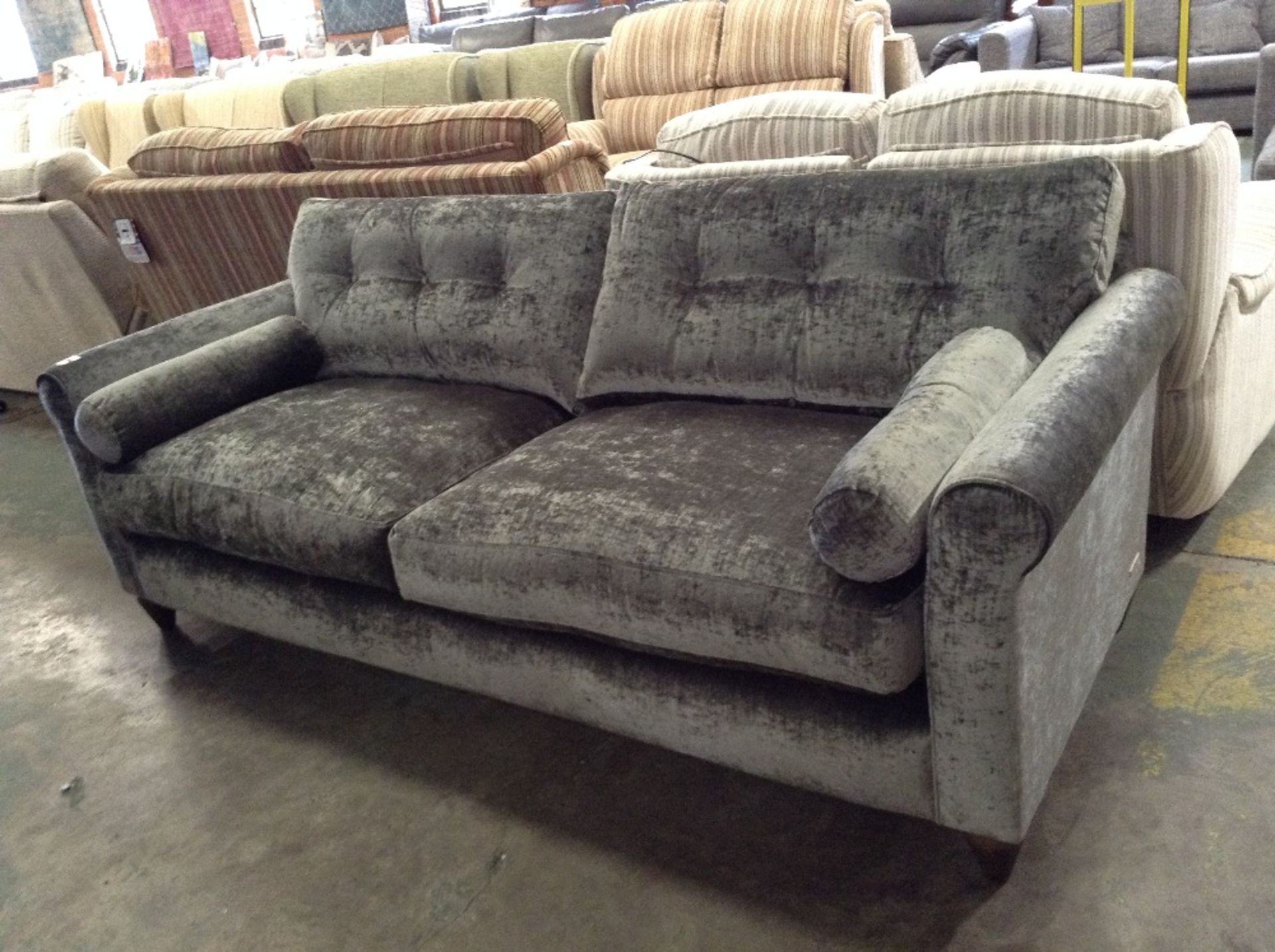 PHOBBE SILVER CHENILLE 4 SEATER SOFA (L4-531438)