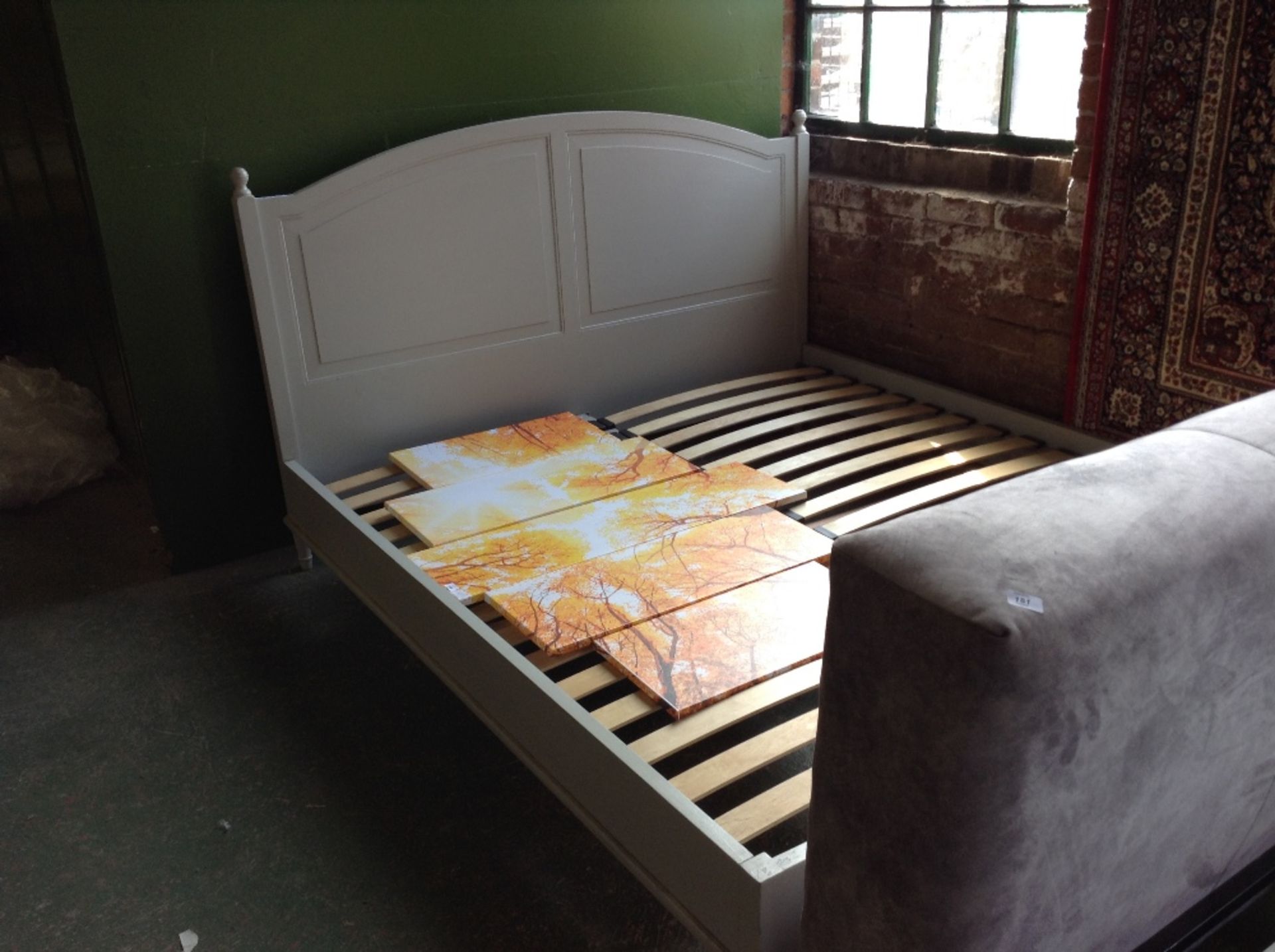 6 FT HAND PAINTED BED FRAME