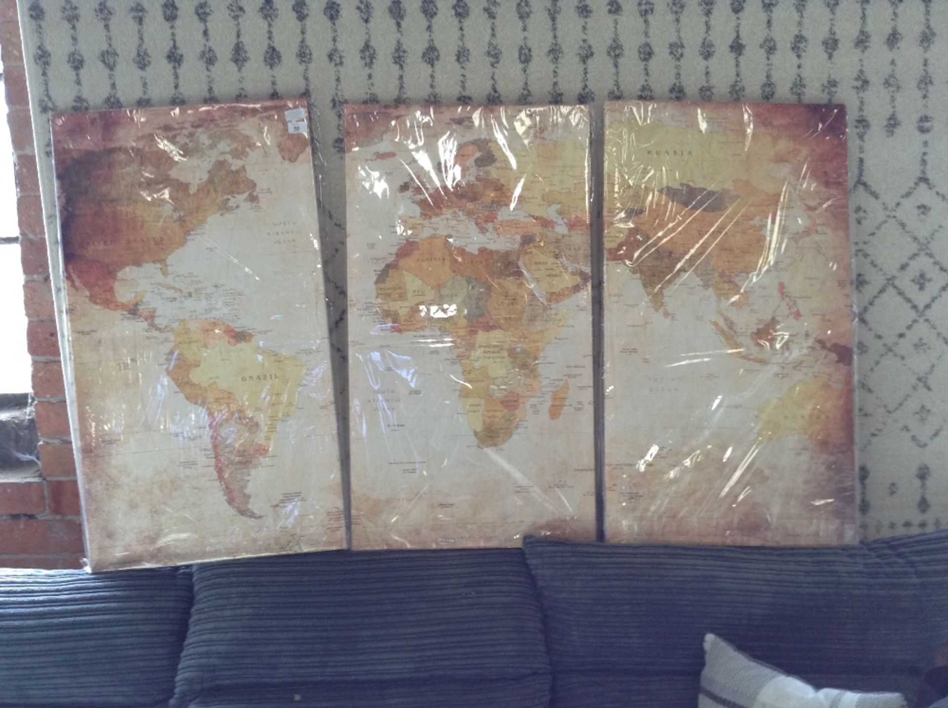 Borough Wharf 'Akrima World Map' Multi-Piece Image