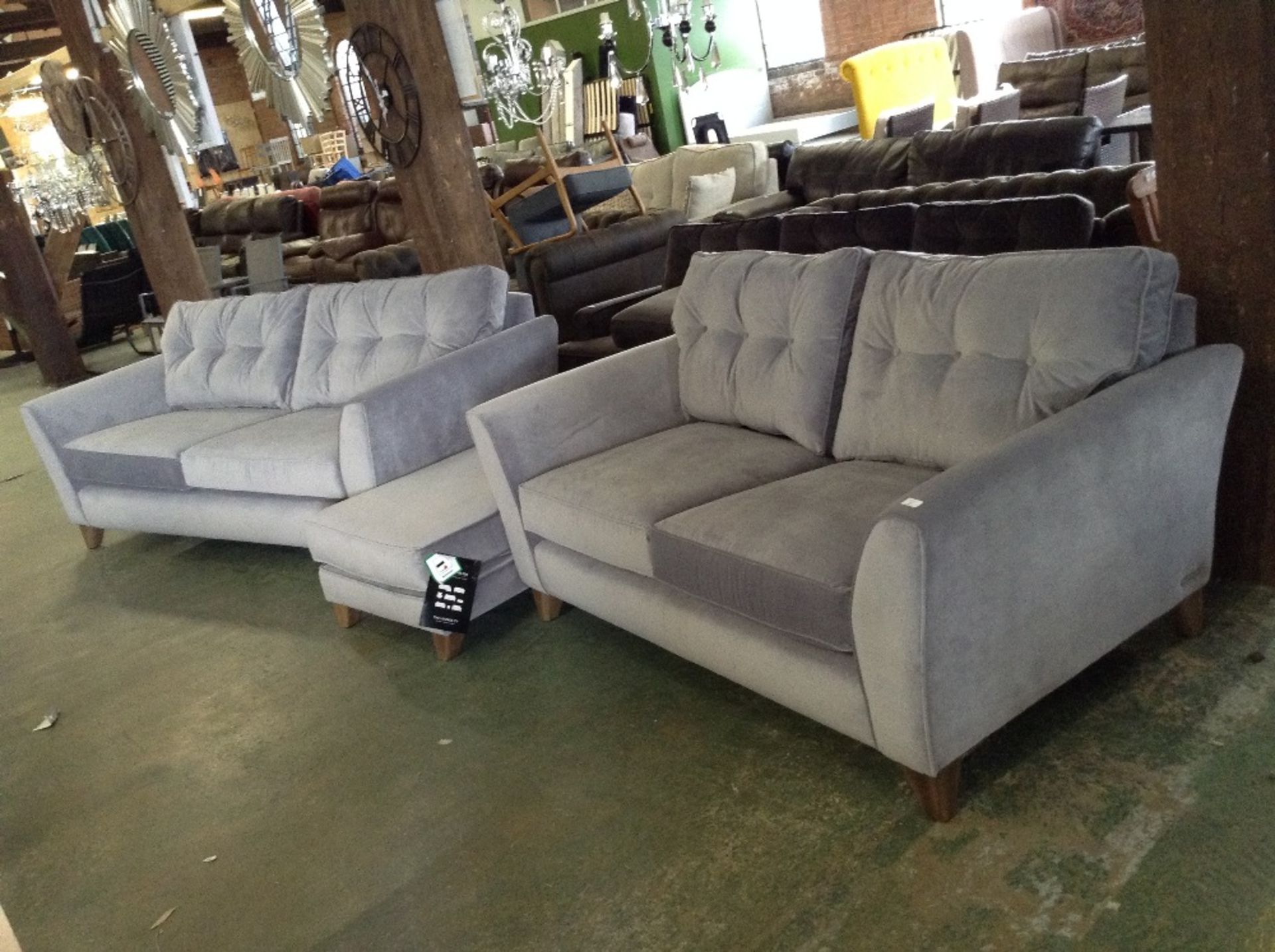 MELODY GREY FABRIC 4 SEATER SOFA 2 AND A HALF SEAT