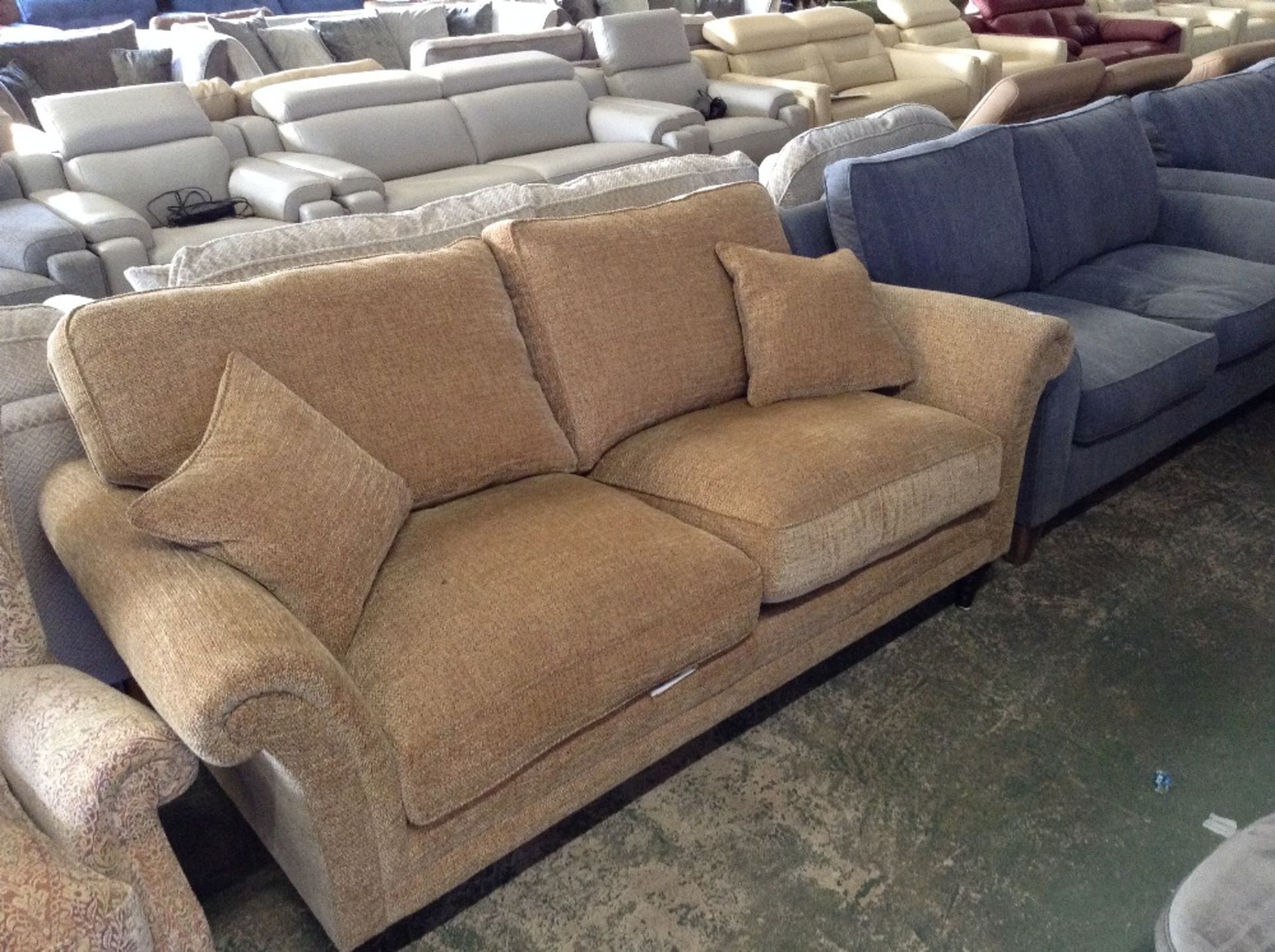 GOLDEN PATTERNED 3 SEATER SOFA (TROO1690-WOO649187