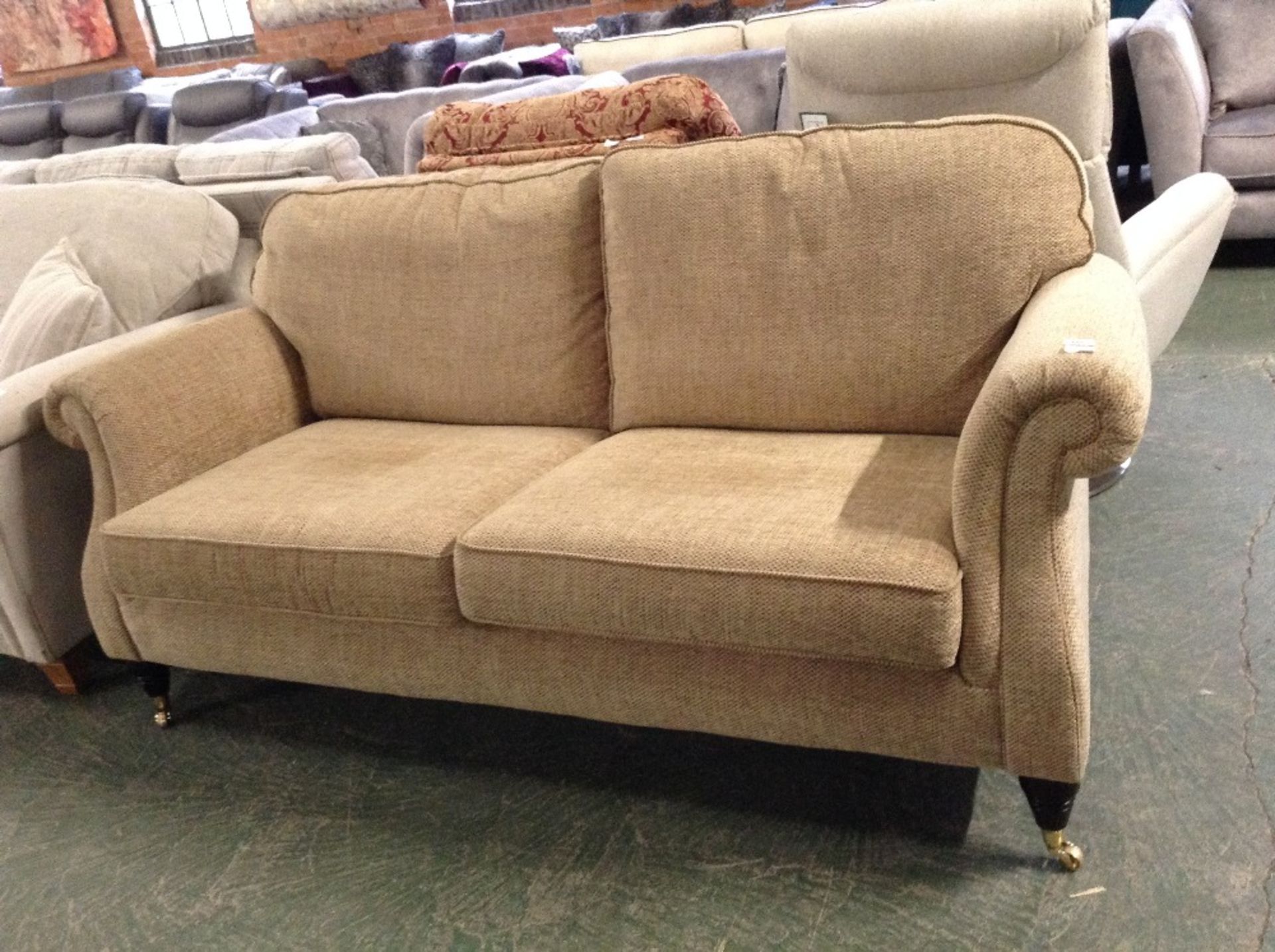 GOLDEN PATTERNED LARGE 2 SEATER SOFA (TROO1706-WOO