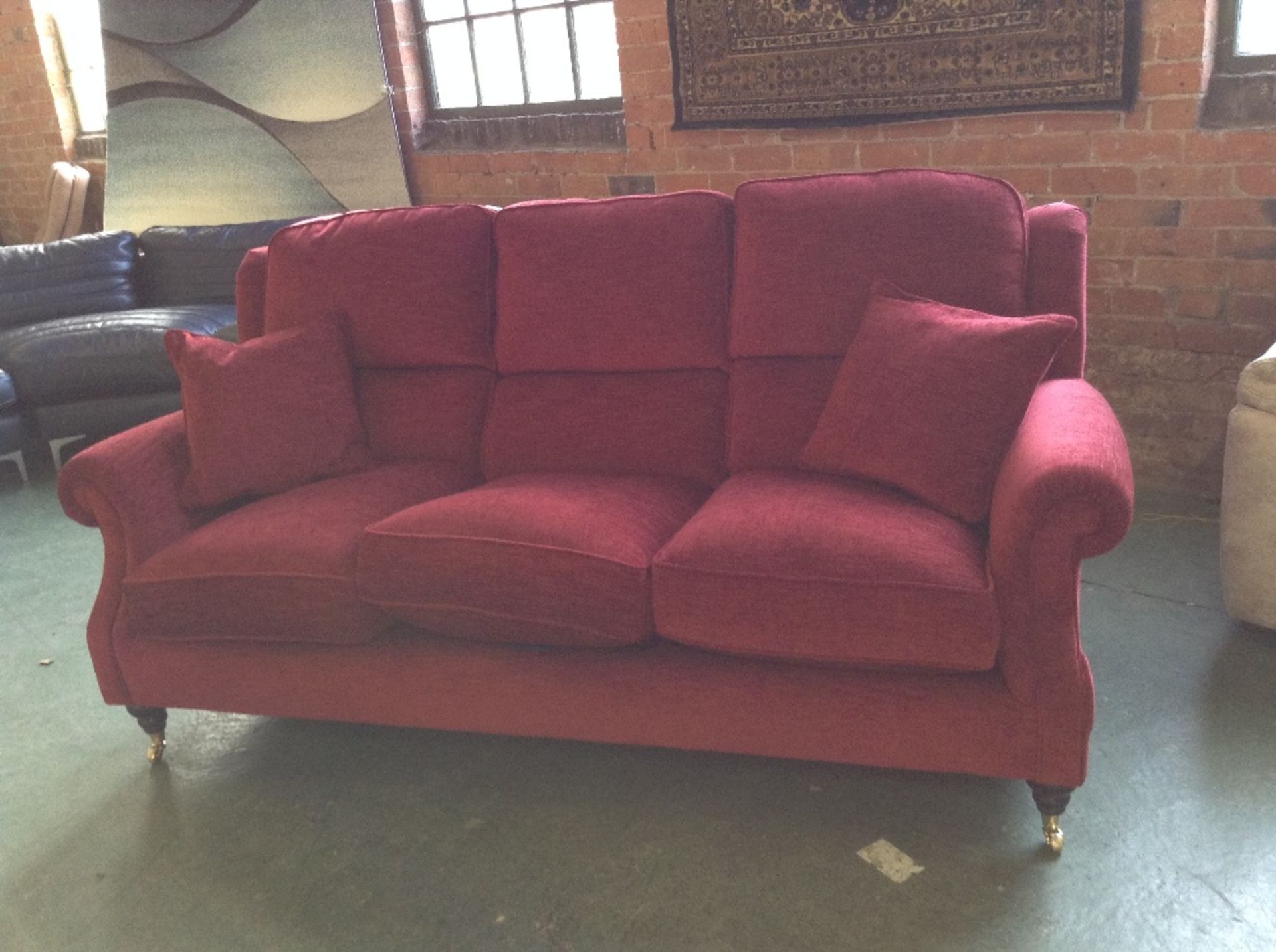 RED HIGH BACK 3 SEATER SOFA (TROO1714-WOO656962)