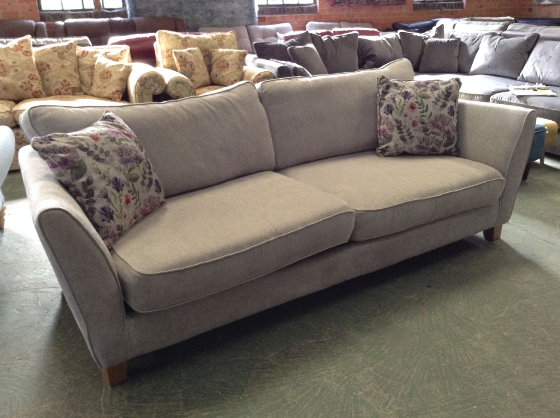 GREY 3 SEATER SOFA (WORN)