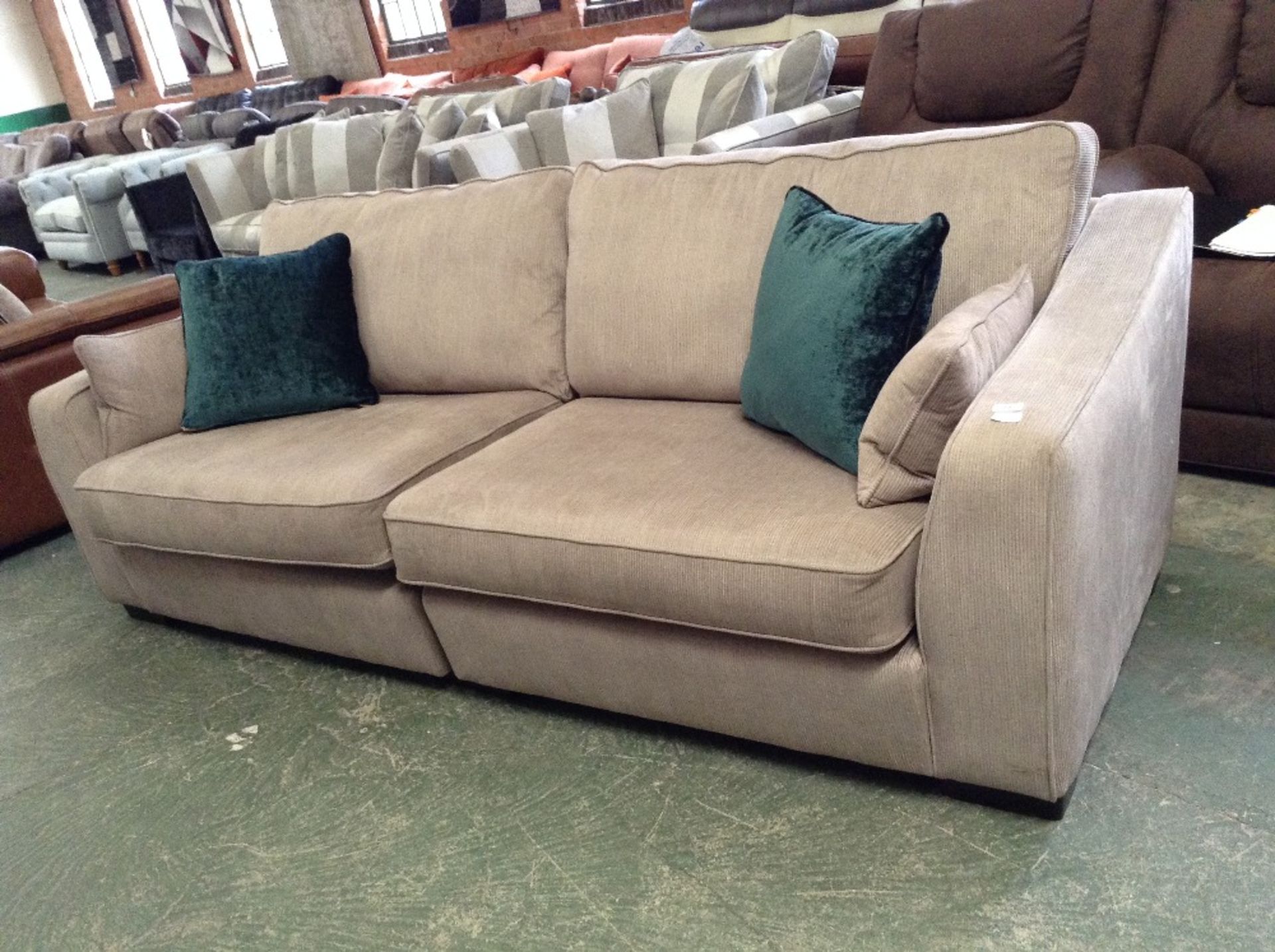 BEIGE SPLIT 4 SEATER SOFA (WM49-15-16)